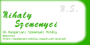 mihaly szemenyei business card